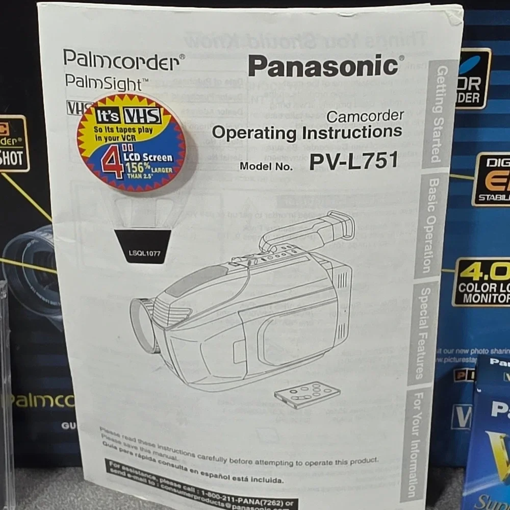 Panasonic PV-L751 Camcorder VHS-C Palmcorder 300x Zoom Box-Working!